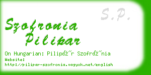 szofronia pilipar business card